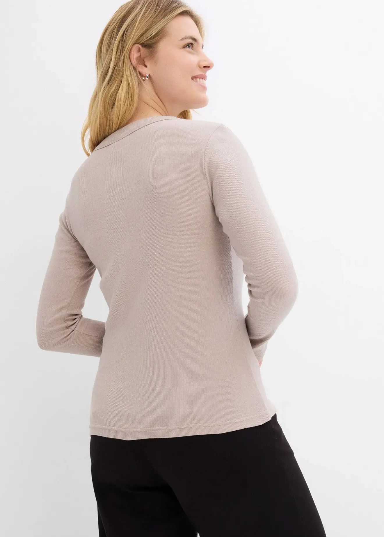 Femme bonprix Basiques|T-Shirts & Tops|Lot de 2 T-shirts côtelés