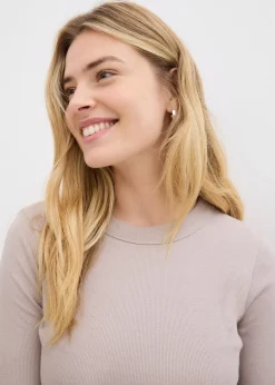 Femme bonprix Basiques|T-Shirts & Tops|Lot de 2 T-shirts côtelés