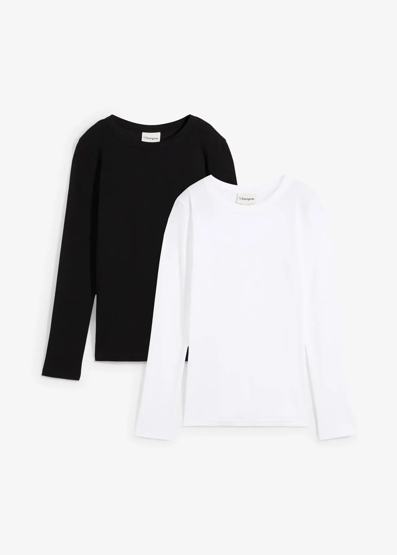 Femme bonprix Basiques|T-Shirts & Tops|Lot de 2 T-shirts côtelés