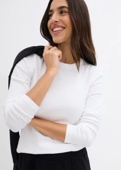 Femme bonprix Basiques|T-Shirts & Tops|Lot de 2 T-shirts côtelés