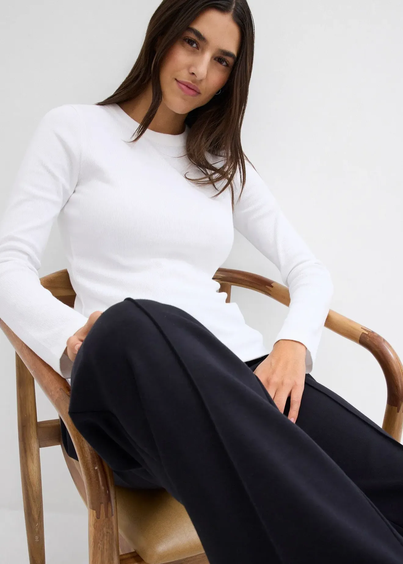 Femme bonprix Basiques|T-Shirts & Tops|Lot de 2 T-shirts côtelés