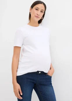 bonprix Lot de 2 T-shirts de grossesse en coton|Femme Femme Enceinte