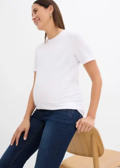 bonprix Lot de 2 T-shirts de grossesse en coton|Femme Femme Enceinte