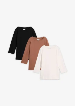 Femme bonprix Basiques|T-Shirts & Tops|Lot de 3 T-shirts en jersey coton épais