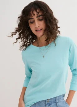 bonprix Lot de 5 T-shirts longs à col rond, manches longues|Femme Basiques|T-Shirts & Tops