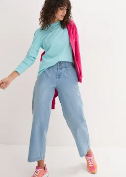 bonprix Lot de 5 T-shirts longs à col rond, manches longues|Femme Basiques|T-Shirts & Tops