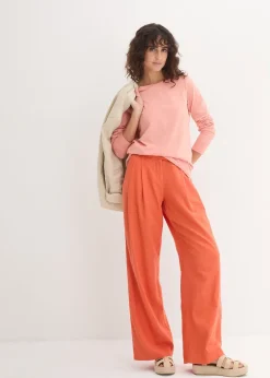 Femme bonprix Basiques|T-Shirts & Tops|Lot de 5 T-shirts longs à col rond, manches longues