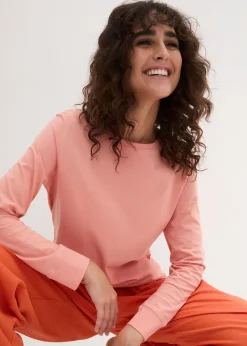 Femme bonprix Basiques|T-Shirts & Tops|Lot de 5 T-shirts longs à col rond, manches longues