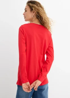 Femme bonprix Basiques|T-Shirts & Tops|Lot de 5 T-shirts longs à col rond, manches longues