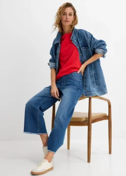 Femme bonprix Basiques|T-Shirts & Tops|Lot de 5 T-shirts longs à col rond, manches longues