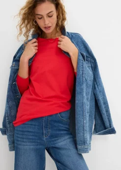 Femme bonprix Basiques|T-Shirts & Tops|Lot de 5 T-shirts longs à col rond, manches longues