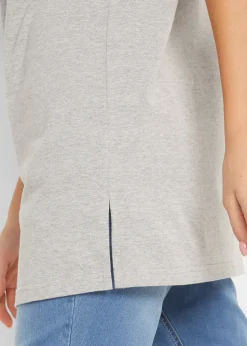 bonprix Lot de 2 T-shirts longs col V|Femme Basiques|T-Shirts & Tops