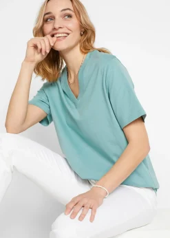 Femme bonprix Basiques|T-Shirts & Tops|Lot de 5 T-shirts longs et amples à col V