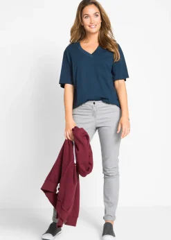 Femme bonprix Basiques|T-Shirts & Tops|Lot de 5 T-shirts longs et amples à col V