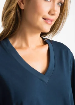 Femme bonprix Basiques|T-Shirts & Tops|Lot de 5 T-shirts longs et amples à col V