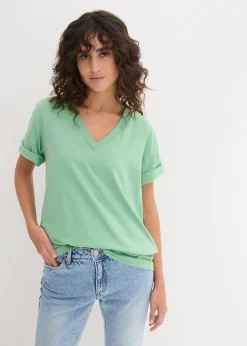 Femme bonprix Basiques|T-Shirts & Tops|Lot de 5 T-shirts longs et amples à col V