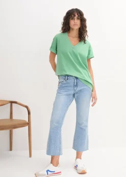 Femme bonprix Basiques|T-Shirts & Tops|Lot de 5 T-shirts longs et amples à col V