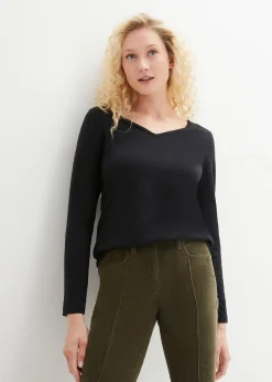 bonprix Lot de 2 T-shirts manches longues près du corps|Femme Basiques|T-Shirts & Tops