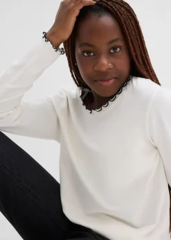 bonprix Lot de 2 T-shirts manches longues en coton extensible|Enfant Vêtements Enfant|Filles 9-16 Ans·Lot De 2 Articles Et Plus