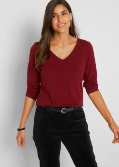 bonprix Lot de 2 T-shirts manches longues près du corps|Femme Basiques|T-Shirts & Tops