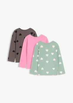 bonprix Lot de 3 T-shirts manches longues en coton extensible|Enfant Vêtements Enfant|Filles 2-8 Ans·Lot De 2 Articles Et Plus