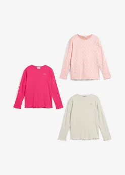 Enfant bonprix Vêtements Enfant|Filles 9-16 Ans·Lot De 2 Articles Et Plus|Lot de 3 T-shirts manches longues en coton