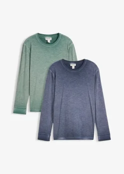 bonprix Lot de 2 T-shirts manches longues|Homme T-Shirts & Polos