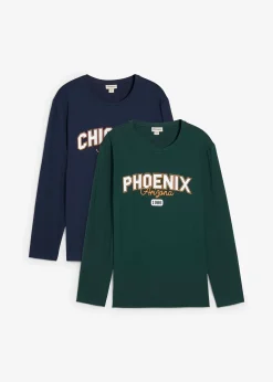 Homme bonprix T-Shirts & Polos|Lot de 2 T-shirts manches longues 100% coton