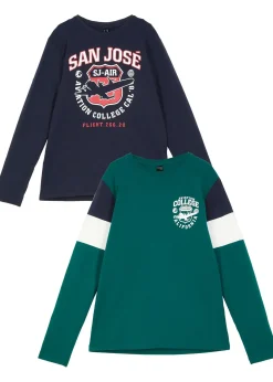 Enfant bonprix Vêtements Enfant|Garçons 9-16 Ans·Lots De 2 Articles Et Plus|Lot de 2 T-shirts manches longues 100% coton