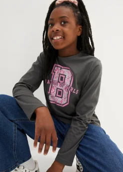 bonprix Lot de 3 T-shirts manches longues 100% coton|Enfant Vêtements Enfant|Filles 9-16 Ans·Lot De 2 Articles Et Plus