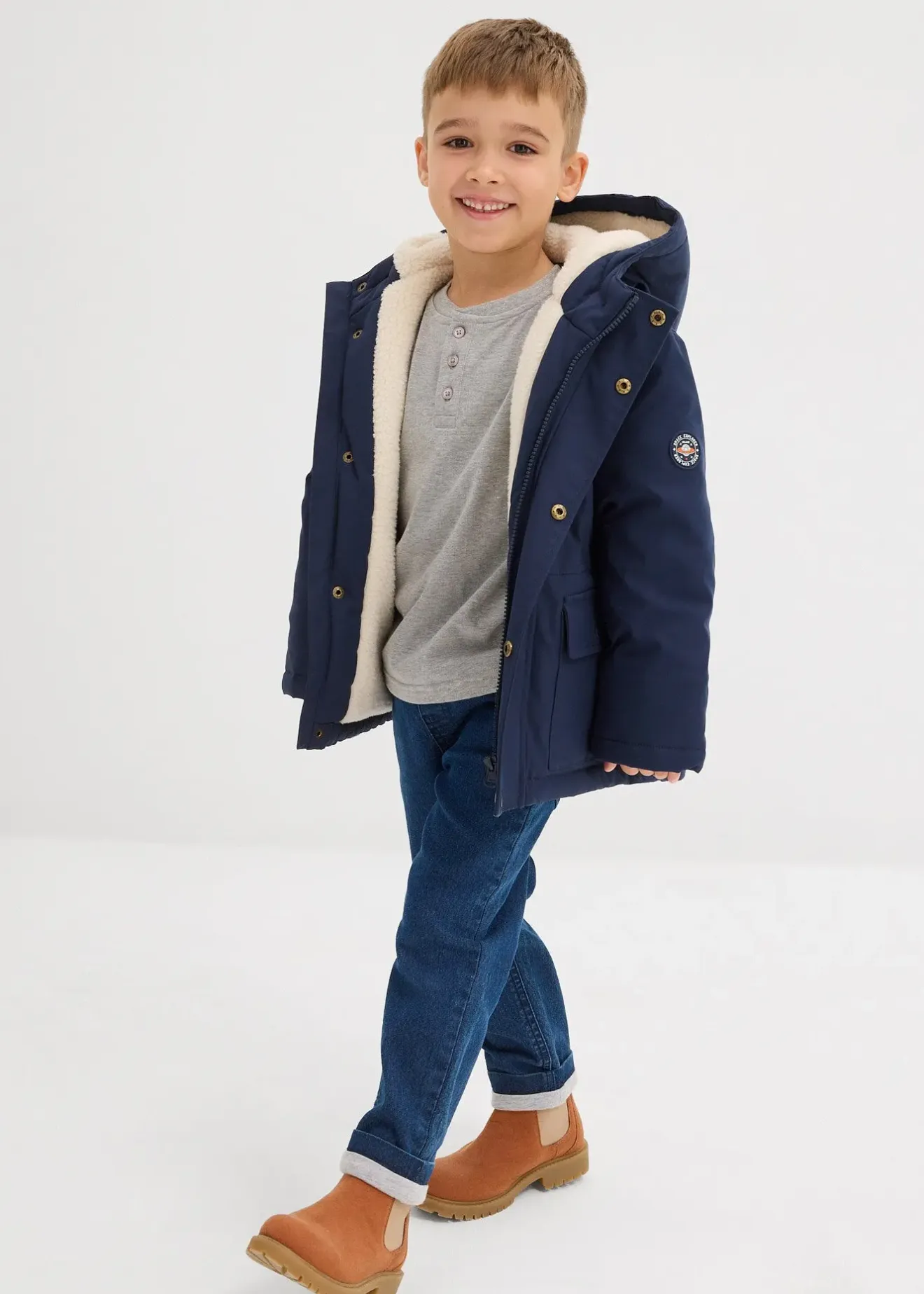 bonprix Lot de 2 T-shirts manches longues coton col tunisien|Enfant Vêtements Enfant|Garçons 2-8 Ans·Lots De 2 Articles Et Plus