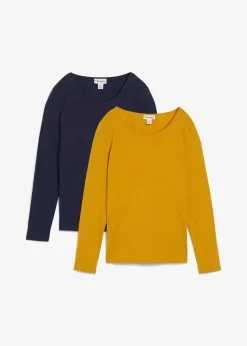 bonprix Lot de 2 T-shirts manches longues|Femme Basiques
