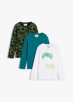 Enfant bonprix Vêtements Enfant|Garçons 9-16 Ans·Lots De 2 Articles Et Plus|Lot de 3 T-shirts manches longues en coton doux et extensible