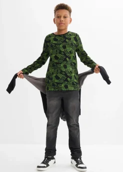 Enfant bonprix Vêtements Enfant|Garçons 9-16 Ans·Lots De 2 Articles Et Plus|Lot de 3 T-shirts manches longues en coton doux et extensible