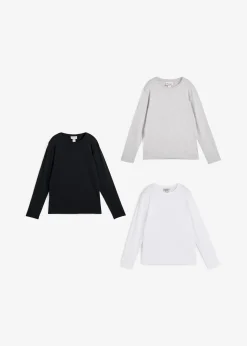 Enfant bonprix Vêtements Enfant|Garçons 9-16 Ans·Lots De 2 Articles Et Plus|Lot de 3 T-shirts manches longues coton