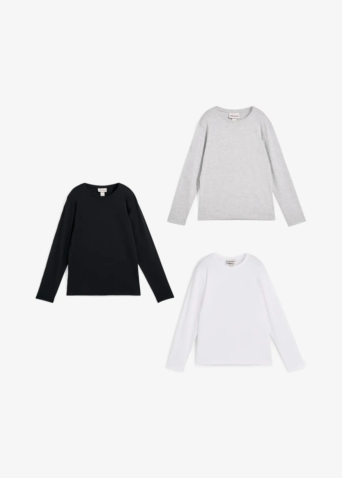 Enfant bonprix Vêtements Enfant|Garçons 9-16 Ans·Lots De 2 Articles Et Plus|Lot de 3 T-shirts manches longues coton