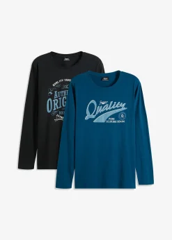 Homme bonprix T-Shirts & Polos|Lot de 2 T-shirts manches longues 100% coton