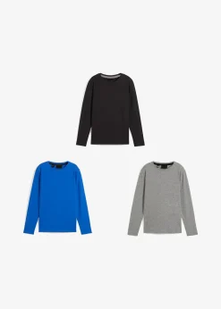 Enfant bonprix Vêtements Enfant|Garçons 9-16 Ans·Lots De 2 Articles Et Plus|Lot de 3 T-shirts manches longues coton