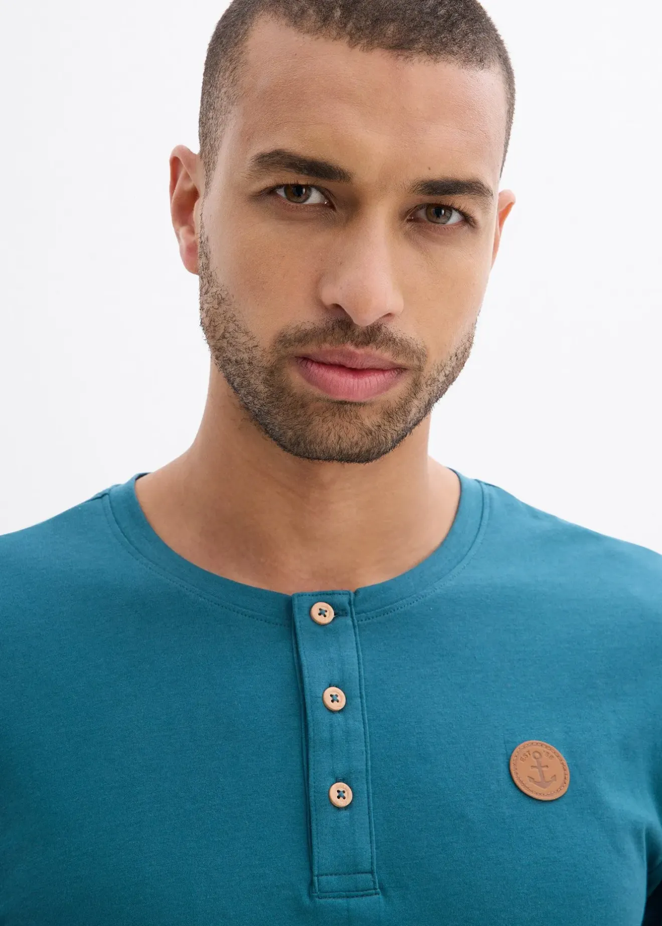 bonprix Lot de 2 T-shirts manches longues col tunisien 100% coton|Homme T-Shirts & Polos