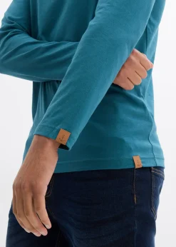 bonprix Lot de 2 T-shirts manches longues col tunisien 100% coton|Homme T-Shirts & Polos