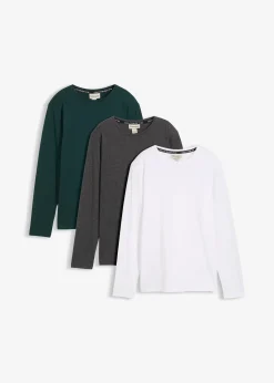 bonprix Lot de 3 T-shirts manches longues coton|Enfant Vêtements Enfant|Garçons 9-16 Ans·Lots De 2 Articles Et Plus