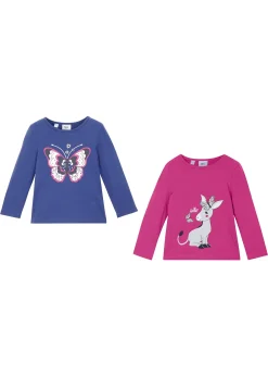 bonprix Lot de 2 T-shirts manches longues 100% coton|Enfant Vêtements Enfant|Filles 2-8 Ans·Lot De 2 Articles Et Plus