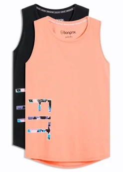 bonprix Lot de 2 T-shirts techniques à séchage rapide|Femme Vêtements De Sport
