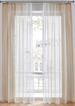 bonprix Salle À Manger·Voilages & Stores Bateaux|Salon·Rideaux & Voilages|Lot de 2 voilages en tissu léger, aussi en XXL