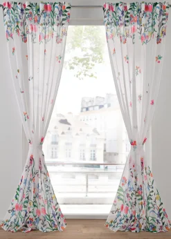 bonprix Salon·Rideaux & Voilages|Voilages|Lot de 2 voilages imprimé floral incl. embrasse
