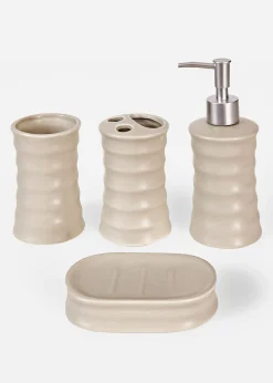 bonprix Lot de 4 accessoires de salle de bain| Accessoires Déco
