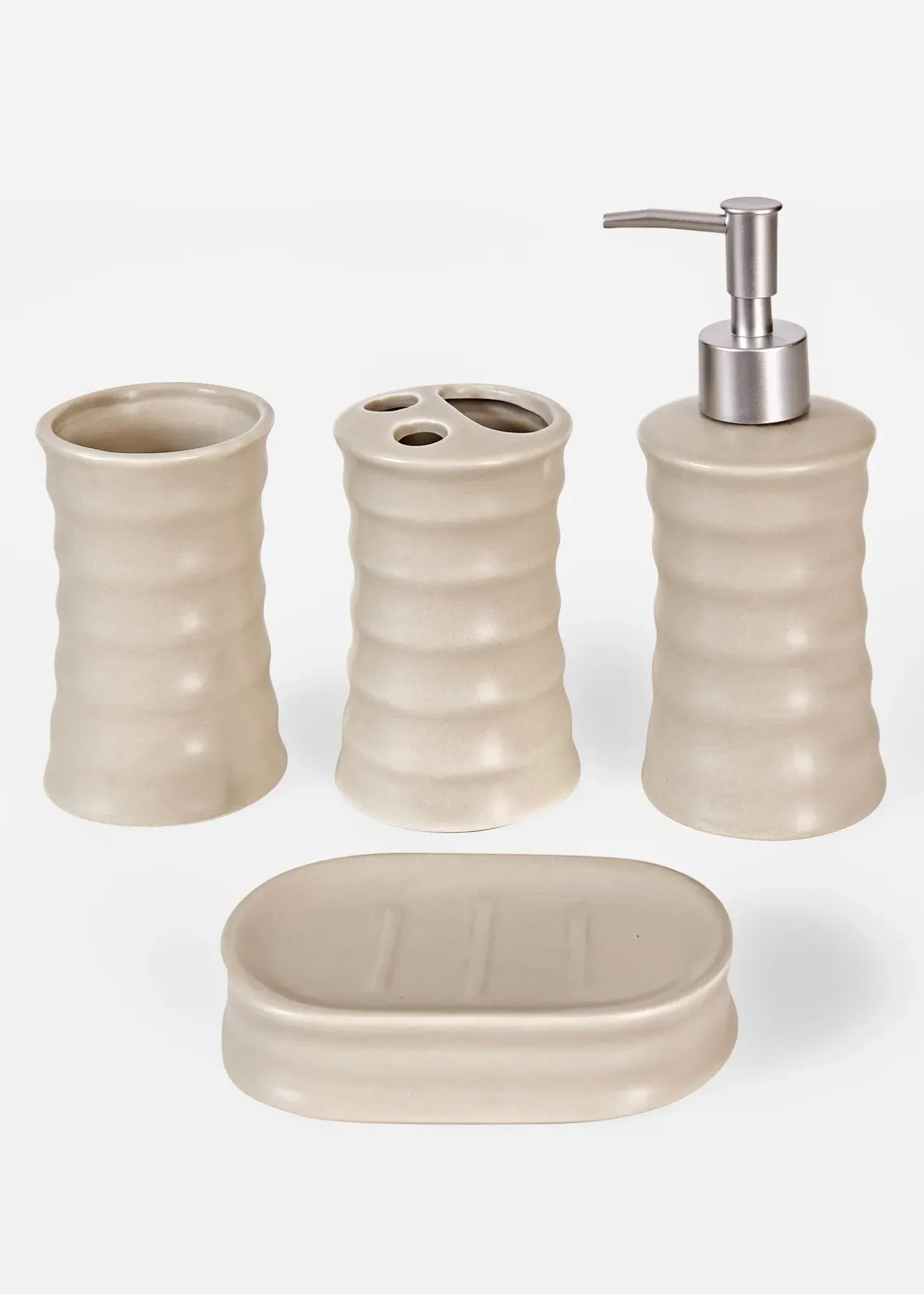 bonprix Lot de 4 accessoires de salle de bain| Accessoires Déco
