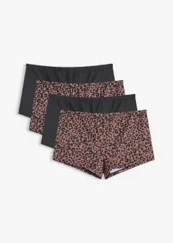 Femme bonprix Bas|Lot de 4 boxers femme en microfibre lisse