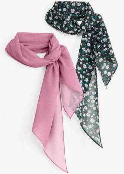 bonprix Lot de 2 foulards à motif floral|Femme Écharpes & Foulards