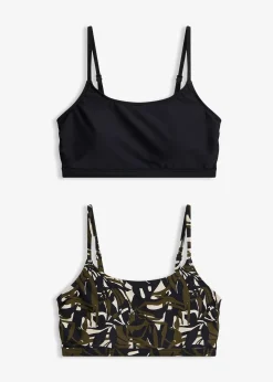Femme bonprix Bikinis|Maillots Séparables|Lot de 2 hauts de bikini bustier, uni et imprimé
